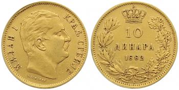 Foto Jugoslawien-Serbien 10 Coinsa Gold 1882