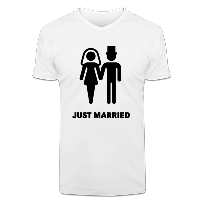 Foto Just Married Couple Camiseta cuello de pico foto 510414