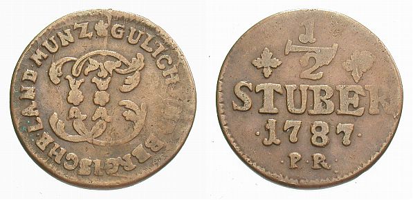 Foto Jülich-Berg Cu-1/2 Stüber 1787
