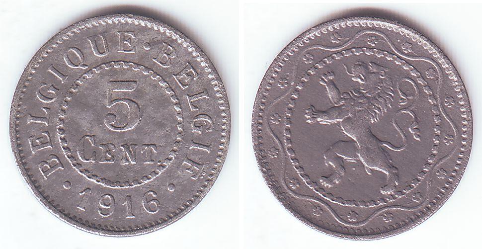 Foto Königreich Belgien (1914 1918) 5 Cent 1916 foto 355098