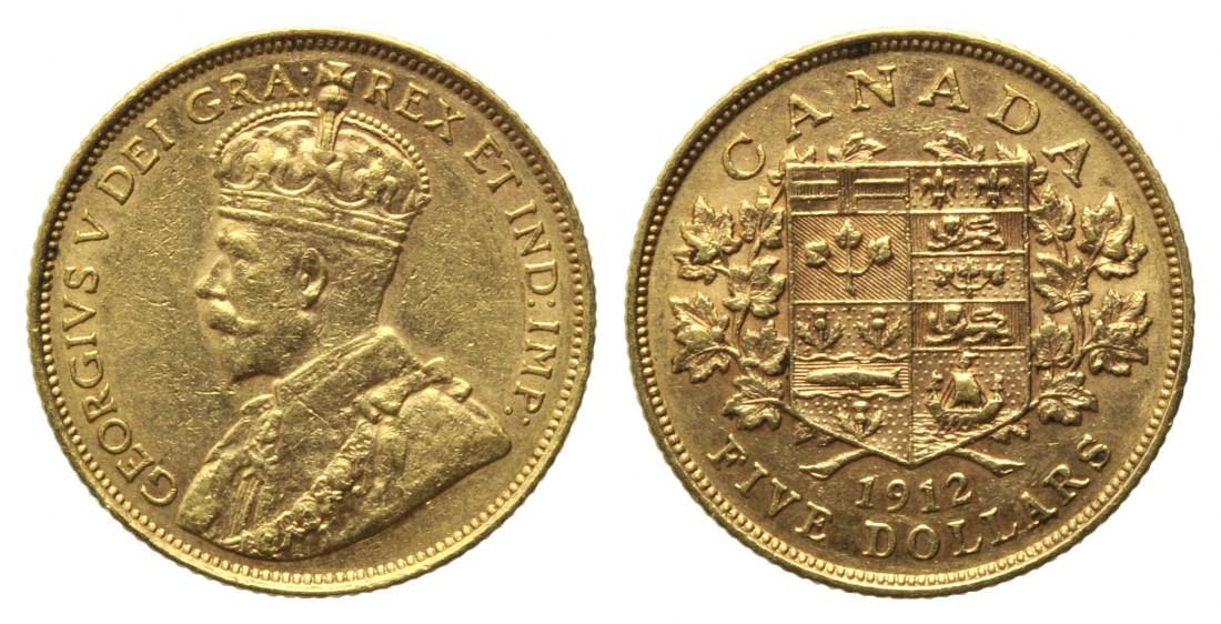 Foto Kanada, 5 Dollars 1912, 8,32g,