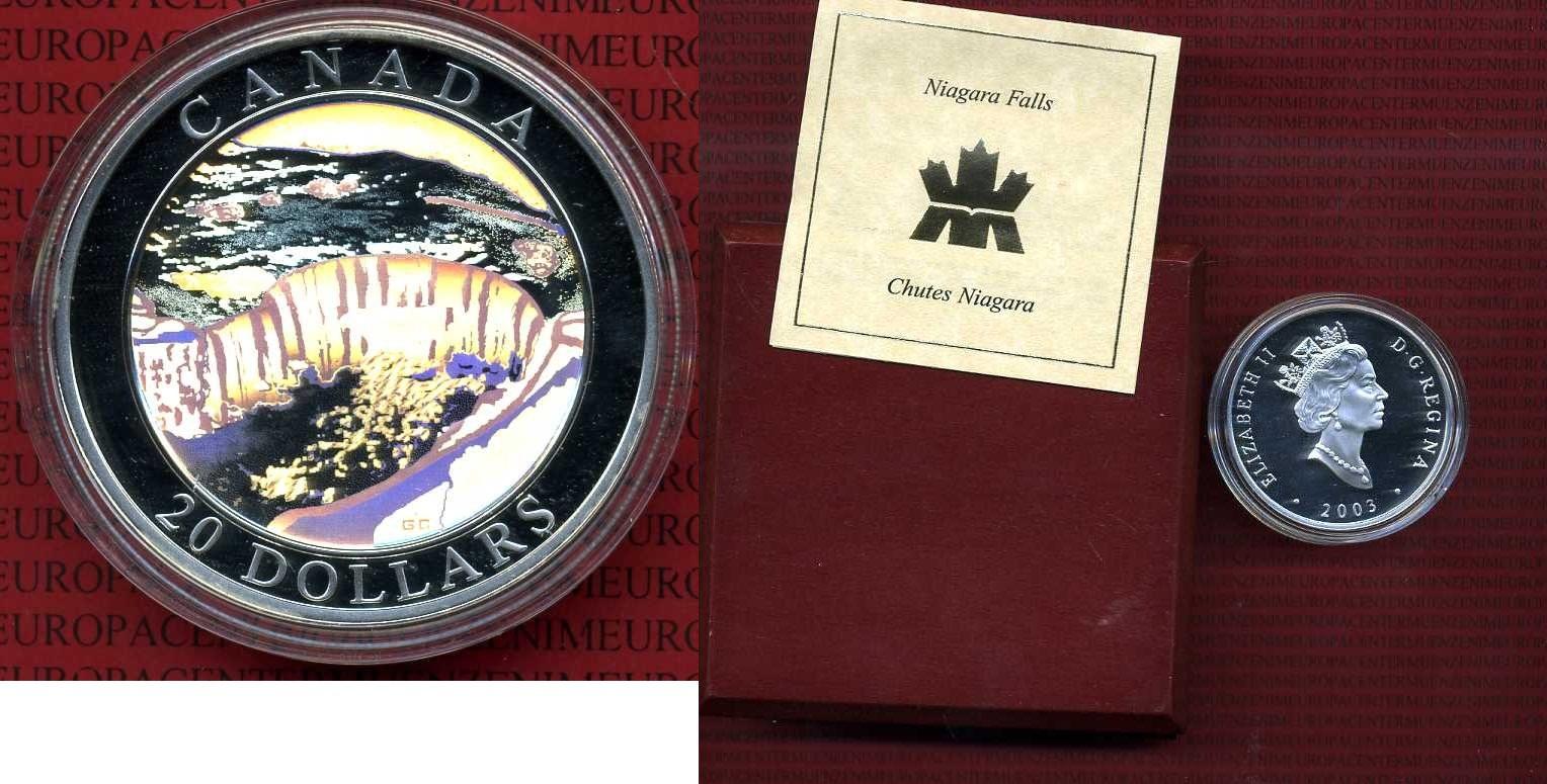 Foto Kanada Canada 20 Dollar Silbermünze Farbmünze 2003