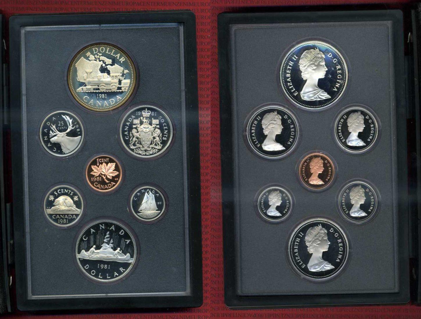 Foto Kanada , Canada Kursmünzensatz mit Silberdollar 1981 foto 71509