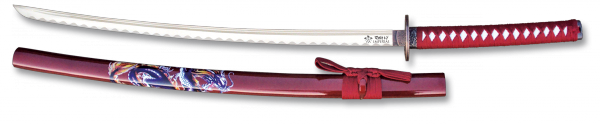 Foto Katana Toledo Imperial mango encordado y hoja de acero carbono máxima dureza tamaño 69 cm con peana 31895 foto 493405