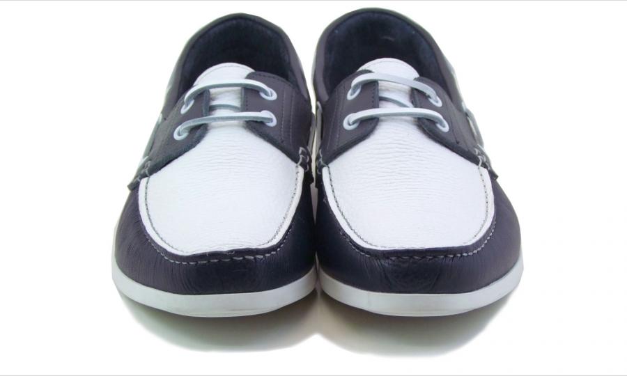 Foto KEATON Latino White & Blue Apache Boat Shoe