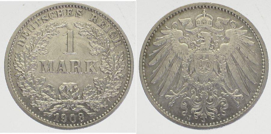 Foto Kleinmünzen 1 Mark 1903 J