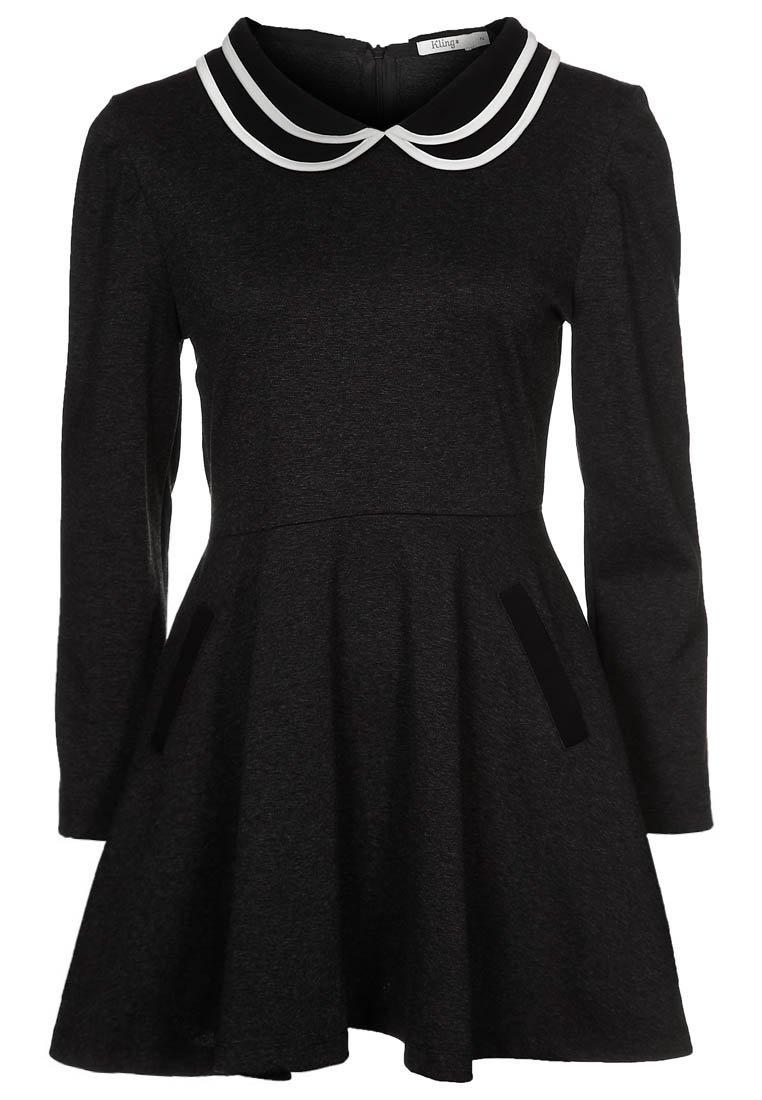 Foto Kling Vestido de algodón gris