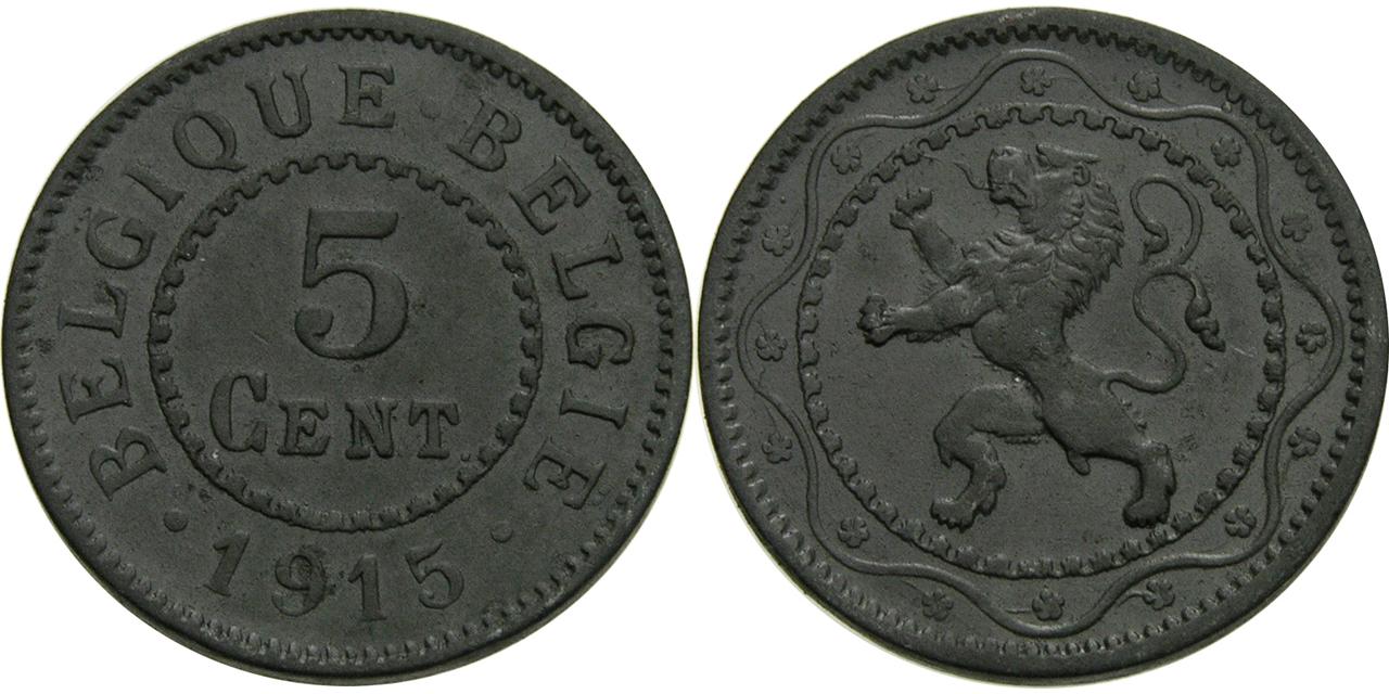 Foto Königreich Belgien 5 Cent 1916