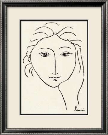 Foto Lámina enmarcada Boceto de una cara de mujer II de Simin Meykadeh, 63x50 in. foto 628786