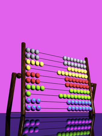 Foto Lámina fotográfica A 3D Render of a Colorful Abacus Reflected on a Glossy Table Top Surface de Victor Habbick, 61x46 in. foto 627306