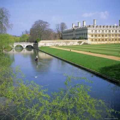 Foto Lámina fotográfica The Backs, River Cam, Clare College, Cambridge, Cambridgeshire, England, UK de Geoff Renner, 41x41 in. foto 687812