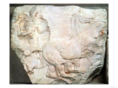 Foto Lámina giclée A Chariot at Speed, from the South Frieze of the Parthenon, 447-432 BC, 61x46 in. foto 662182