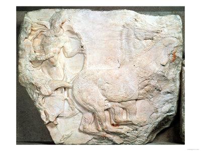 Foto Lámina giclée A Chariot at Speed, from the South Frieze of the Parthenon, 447-432 BC, 61x46 in. foto 662182