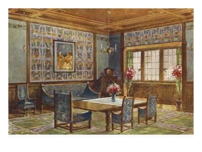 Foto Lámina giclée A Period Style Dining Room with a Polished Wood Dining Table, 61x46 in. foto 711557