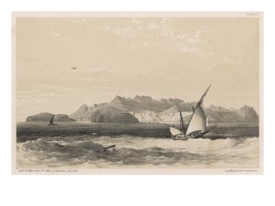 Foto Lámina giclée Aden Seen from the Sea : a Native Fishing Boat Is in the Foreground, 61x46 in. foto 753300