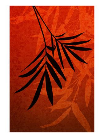 Foto Lámina giclée de primera calidad Bamboo Shade on Red I de Christine Zalewski, 30x23 in. foto 645143