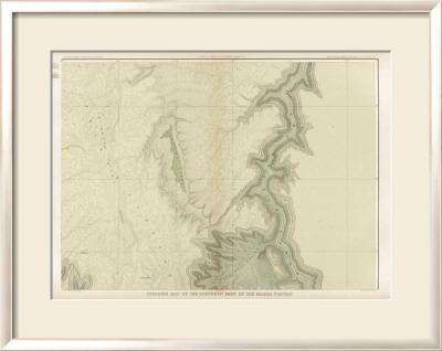 Foto Lámina giclée enmarcada Grand Canyon: Geologic Map of the Southern Kaibab Plateau (Part II, North-East), c.1882 de Clarence E. Dutton, 56x70 in. foto 631471