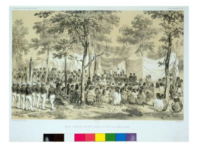 Foto Lámina giclée Famous Mass Held by the Bishop of Nilopolis at Manga-Reva, c.1841 de Ernest Goupil, 61x46 in. foto 965577