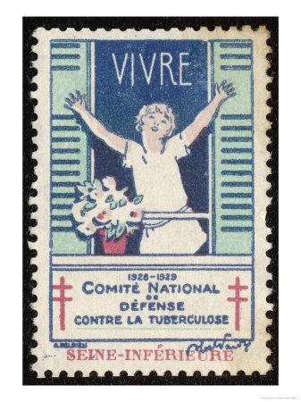 Foto Lámina giclée French Postage Stamp Promoting Fresh Air and Sunshine to Fight Tuberculosis, 61x46 in. foto 709664