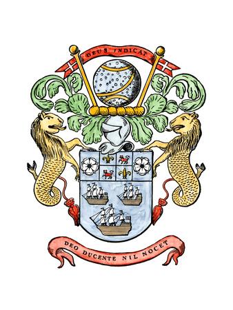 Foto Lámina giclée Original Coat-Of-Arms of the British East India Company, Incorporated in 1600, 61x46 in. foto 759747
