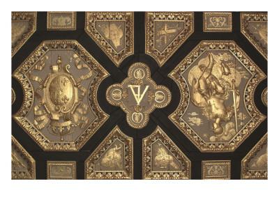 Foto Lámina giclée Plafond de la chambre d'Henri II, 61x46 in. foto 598465