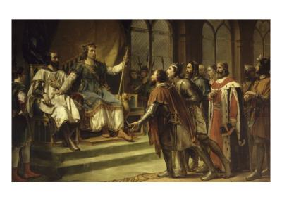 Foto Lámina giclée Saint-Louis se prononçant comme arbitre à Amiens entre Henri III roi d'Angleterre et les barons de Georges Rouget, 61x46 in. foto 808114