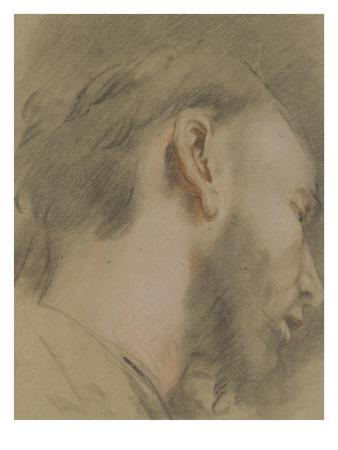 Foto Lámina giclée Tête d'homme barbu, de profil vers la droite, regardant vers le bas de Federico Barocci, 61x46 in. foto 607478
