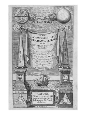 Foto Lámina giclée Title-Page to 'Of the Advancement and Proficience of Learning' by Francis Bacon, 1640 de William Marshall, 61x46 in. foto 970486
