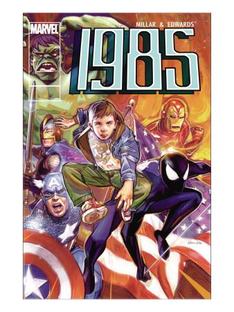 Foto Lámina Marvel 1985 No.6 Cover: Spider-Man, Captain America, Iron Man and Hulk de Tommy Lee Edwards, 61x46 in. foto 966752