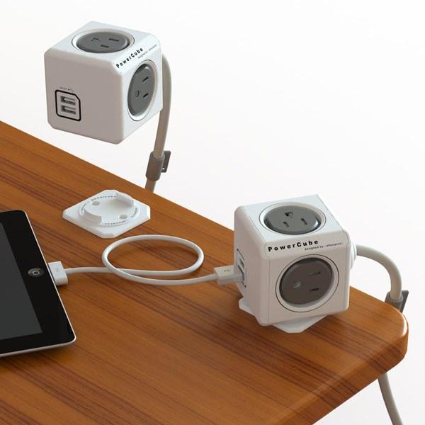 Foto Ladron de 4 tomas+ usb+1.5mts de cable powercube gris