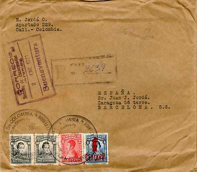 Foto Letter Colombia-spain, In The Early Years Of The Trans-oceanic Airmail,year 1932 foto 626557