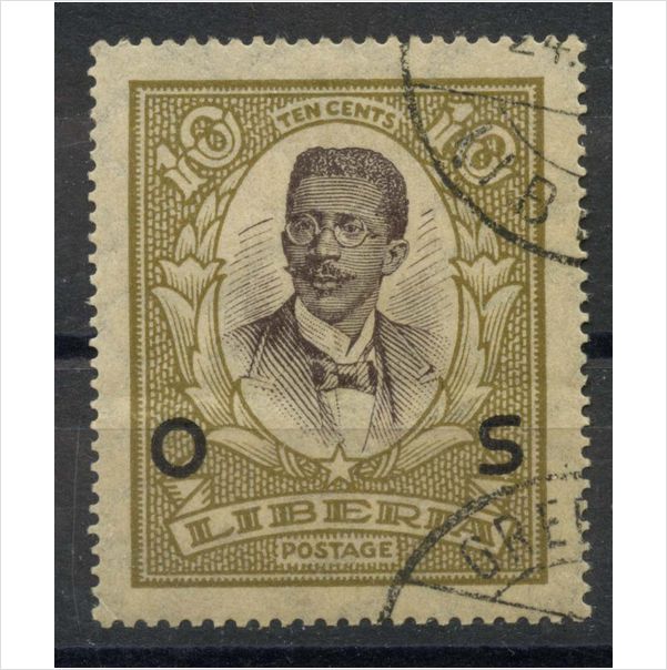 Foto Liberia 1923 President Burgess overprinted O.S. 10c Scott O145 Used foto 229843