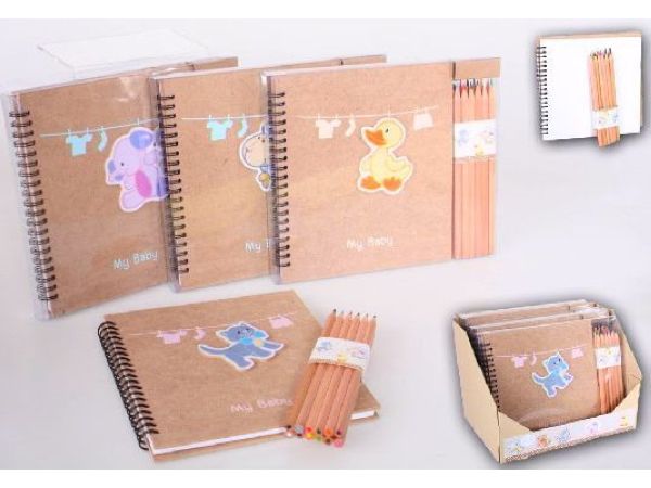 Foto Libreta Juego 12lapiz 23x20x2cm Animales '
