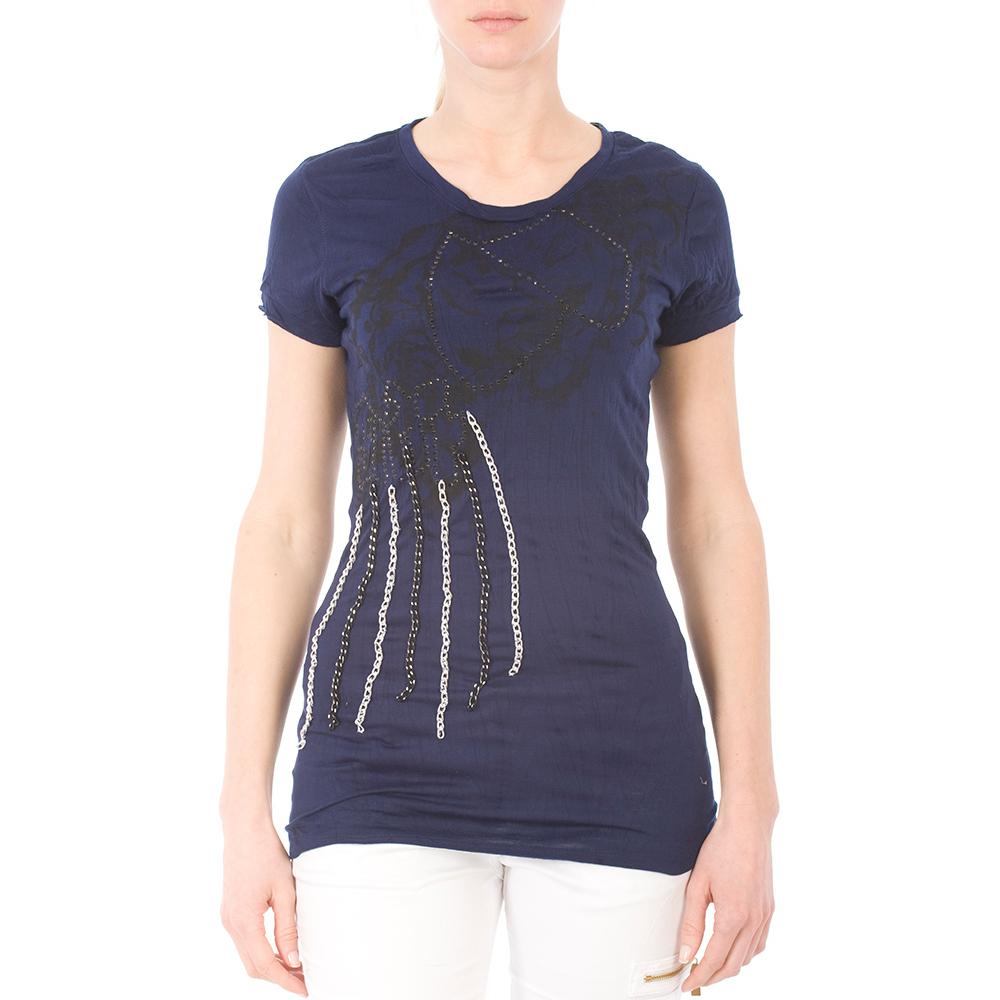 Foto Lois Jeans camiseta mujer manga corta Maskarade Rich color azul talla