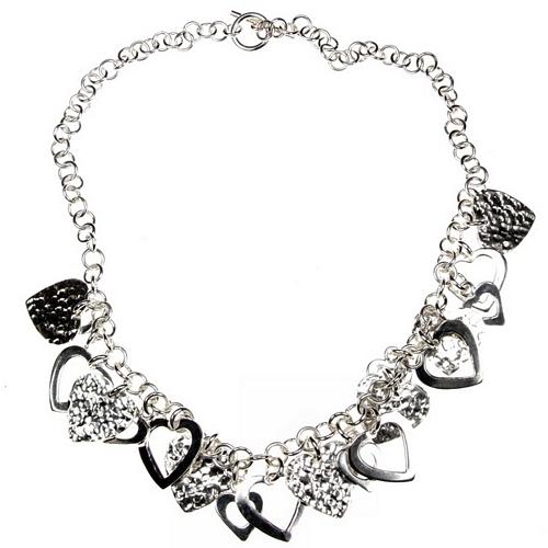 Foto Love Hearts Silver Charm Necklace