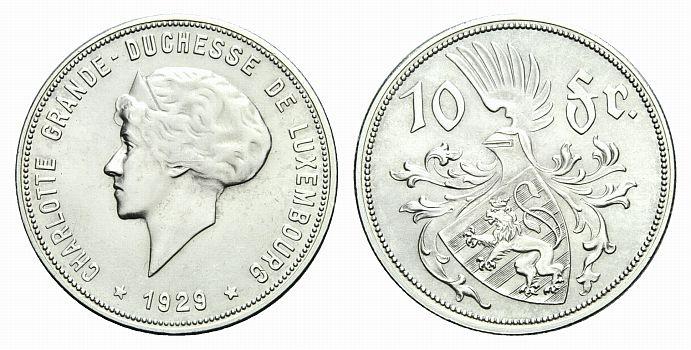 Foto Luxemburg 10 Francs 1929
