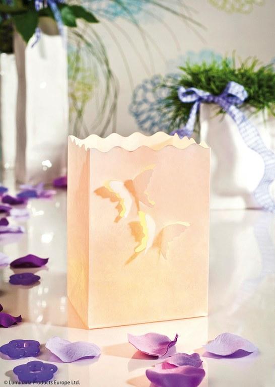 Foto Luz de papel con mariposa