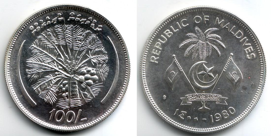 Foto Malediven 100 Rupees 1980