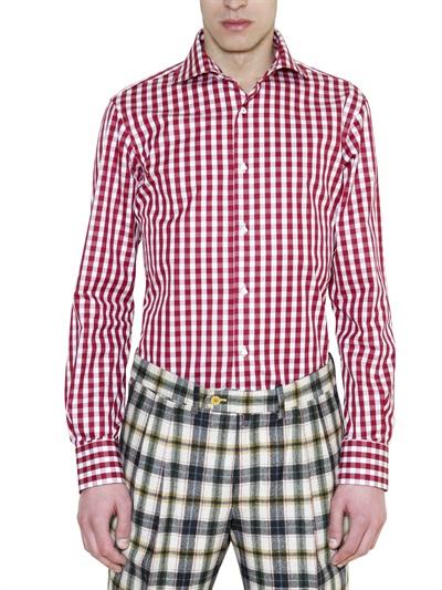 Foto manuel vanni checked cotton shirt foto 724984