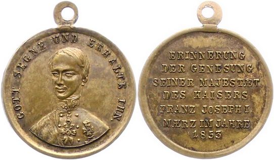 Foto Medicina in nummis Tragbare Bronzemedaille 1853