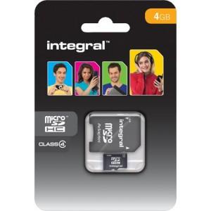 Foto Memoria micro sd 4gb integral memory class 4 con adaptador a sd inmsdh foto 137217