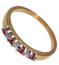 Foto Meridian oro rodiado rubí vestido cz anillo de tamaño n foto 678367