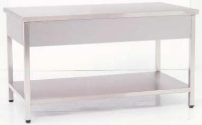 Foto mesa de trabajo central, acero inox., plano superior e infe foto 869545