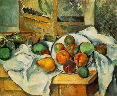 Foto Mesa, Mantel y Fruta de Cezanne, cuadro de frutas, reproducción foto 950536