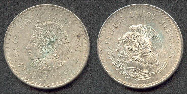 Foto Mexiko 5 Pesos 1948 foto 404746