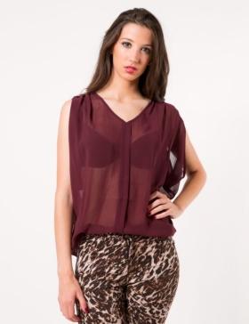 Foto Moddi top camisa semi transparente de vila