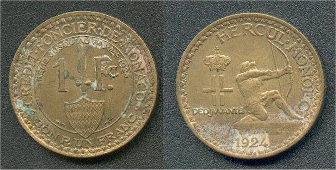 Foto Monaco 1 Franc 1924 foto 177313