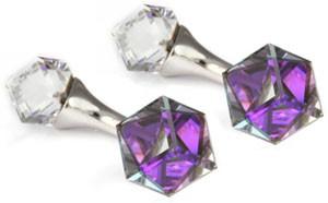 Foto Mousie Bean Cube Crystal Cufflinks - Purple
