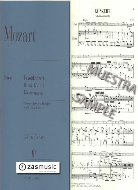 Foto mozart, wolfgang amadeus (1756-1791): bassoon concerto in bb foto 783489