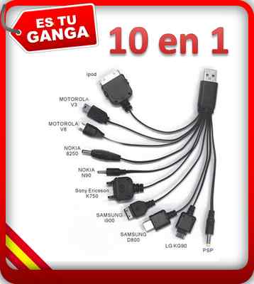 Foto Multi Adaptador Cargador 10 En 1 Usb Nokia Sony Samsung Lg Psp Ipod Iphone foto 724380